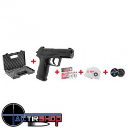 Pack Pistolet Gamo C15 Blowback + mallette + 100 cibles + 250 plombs Pistol match + 5 cartouches de CO2 www.tactirshop.fr