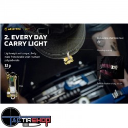Lampe porte-clés Armytek Zippy – 200 Lumens – Gris www.tactirshop.fr