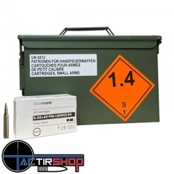 Munitions SM cal.5,56x45 Nato (cal.223 Rem) FMJ SX M193 55gr  en Caisse militaire par 1000