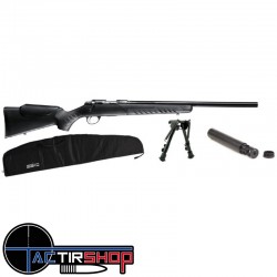 Pack Carabine Sako Quad Heavy Barrel 22lr avec bipied , silencieux et housse www.tactirshop.fr