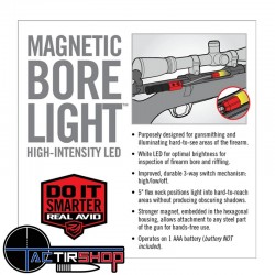 Lampe Led de nettoyage de canon Magnétique Real Avid Magnetic Bore Light www.tactirshop.fr
