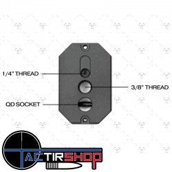 Conversion Picatinny vers Arca Strike Industries Picatinny to ARCA, 1/4", 3/8", QD adaptor www.tactirshop.fr