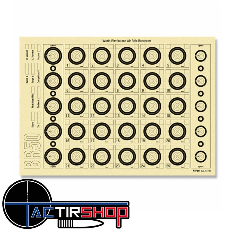 Cible benchrest BR 50 Kruger www.tactirshop.fr