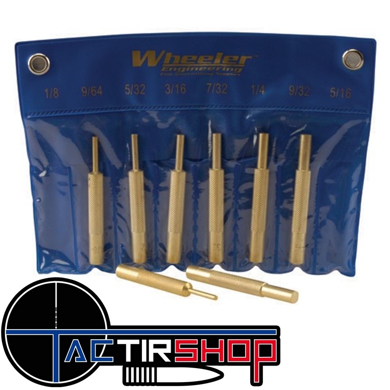 Kit Chasse Goupilles Laiton Wheeler Brass Punch Set www.tactirshop.fr