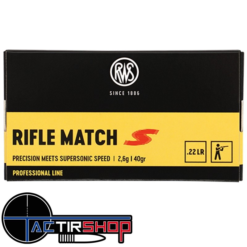 Rws Rifle Match S cal.22lr Professional Line par 50 www.tactirshop.fr