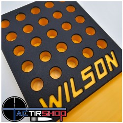 Plateau de rechargement L.E Wilson Reloading Tray with Bullet/Primer Cup - Black/Yellow Plastic 25 hole www.tactirshop.fr