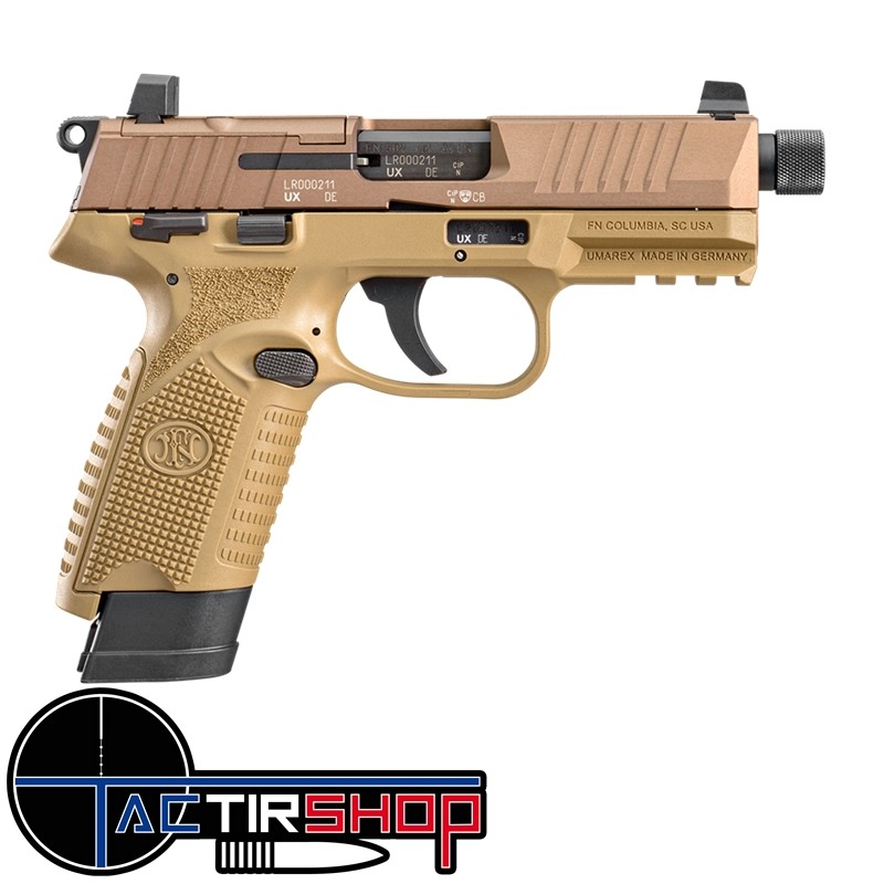 Pistolet FN HERSTAL 502 Tactical FDE calibre 22lr www.tactirshop.fr