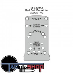 Plaque adaptatrice point rouge Eemann Tech Red Dot Mount pour Glock V2 www.tactirshop.fr