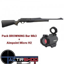 Pack Carabine BROWNING Bar Mk3 Composite Black avec point rouge Aimpoint micro H2 www.tactirshop.fr