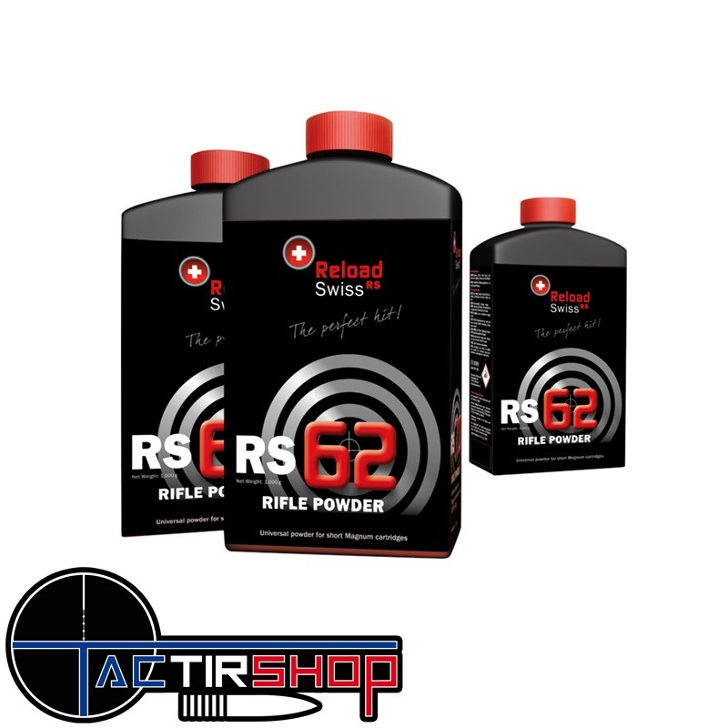 Poudre Reload Swiss RS 62 - bidon de 1kg www.tactirshop.fr