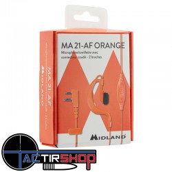 Kit oreillette micro pour Talkie-walkie Midland G7/G9 Orange www.tactirshop.fr
