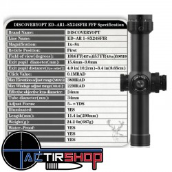 Lunette de tir DISCOVERY ED-AR 1-8X24 FFP-MIL LPVO www.tactirshop.fr