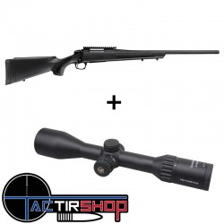 Pack Affut Carabine CVA Cascade Black Cerakote 308 Win + lunette Vector Optics Continental 3-18x50 www.tactirshop.fr