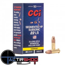 Munitions CCI Segmented HP Subsonic 22lr 40gr boites de 50 www.tactirshop.fr