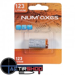 NUM'AXES - Blister 1 pile CR123 A lithium 3 V www.tactirshop.fr
