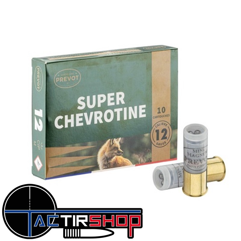 Cartouches PREVOT Chevrotines Magnum Bourre Jupe 12/70 21 Grains www.tactirshop.fr