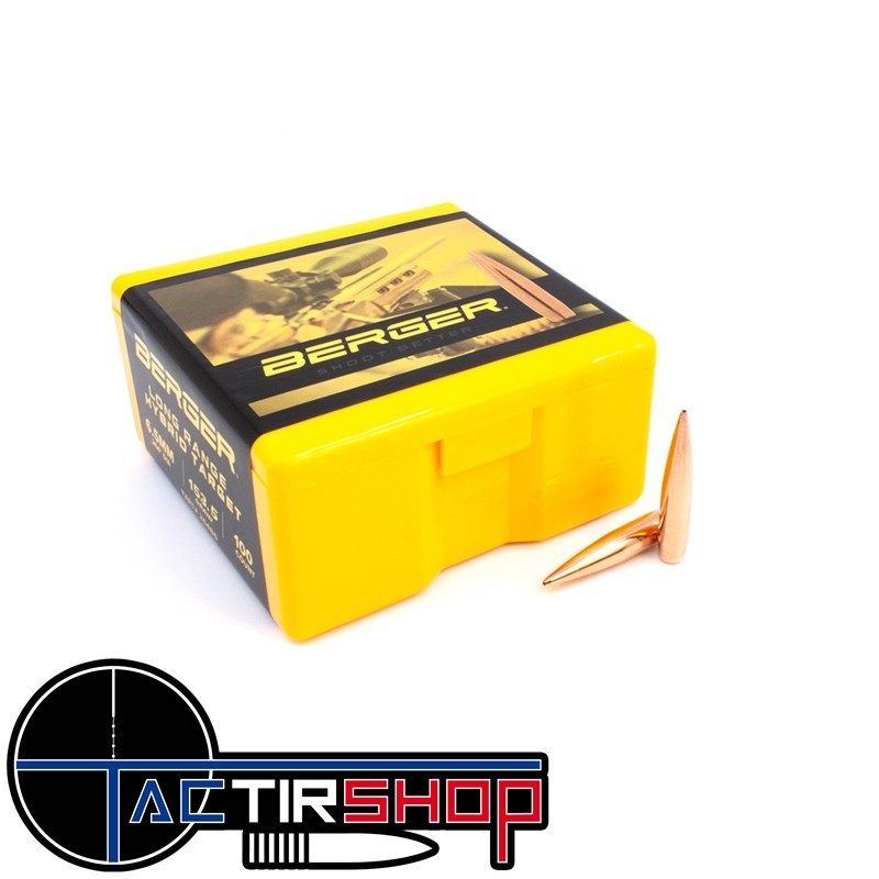 Ogives Berger Long Range Hybrid Target 6.5 mm 153.5 Grain boite de 100 www.tactirshop.fr