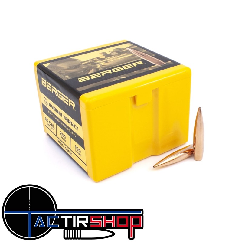 Ogives Berger Hybrid Target .30 230 Grain boite de 100 www.tactirshop.fr