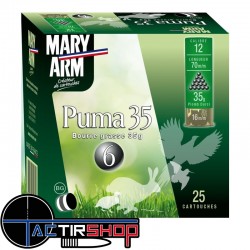 Cartouches MARY ARM PUMA 35 Calibre 12/70 35grs bourre grasse www.tactirshop.fr
