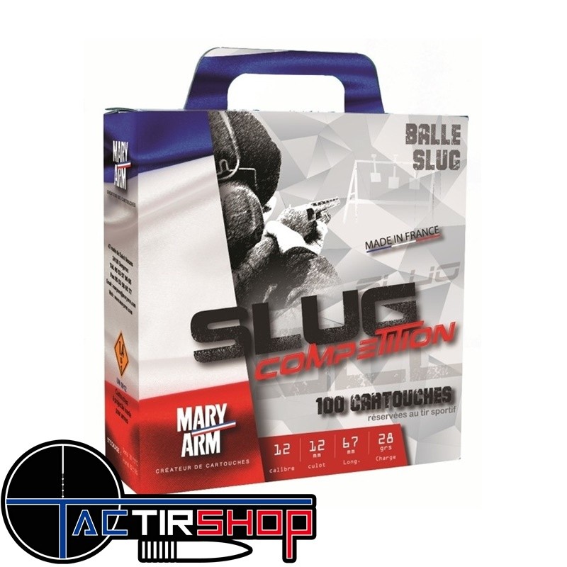 Pack 100 cartouches MARY-ARM SLUG 12/67 28gr www.tactirshop.fr
