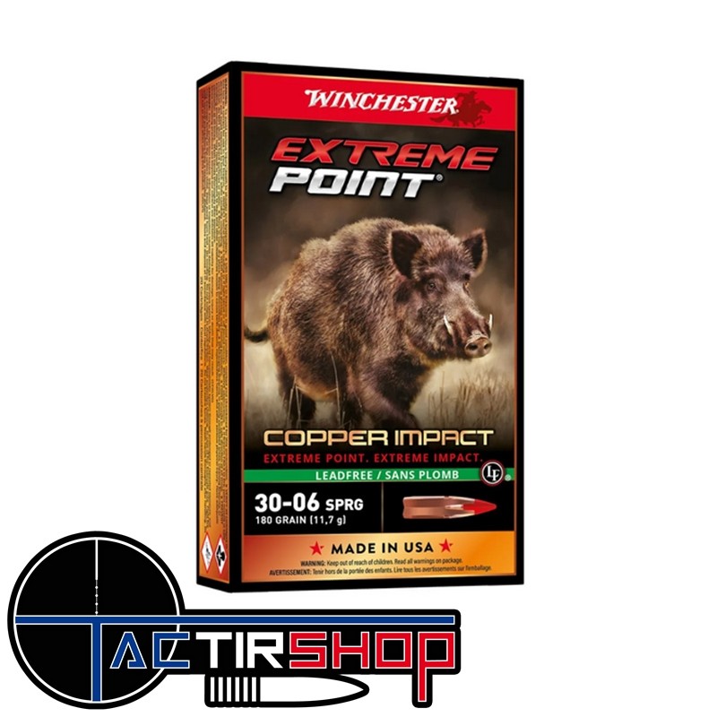 Munitions Winchester Extreme Point Copper Impact 30-06 Springfield 180gr Boite 20 www.tactirshop.fr