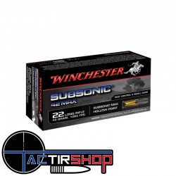 Munitions Winchester 22lr Subsonic 42 Hollow Point Boite 50 www.tactirshop.fr