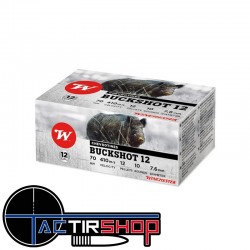 Cartouches Winchester BUCKSHOT cal 12/70 33g 9 Pellets Boite 10 www.tactirshop.fr