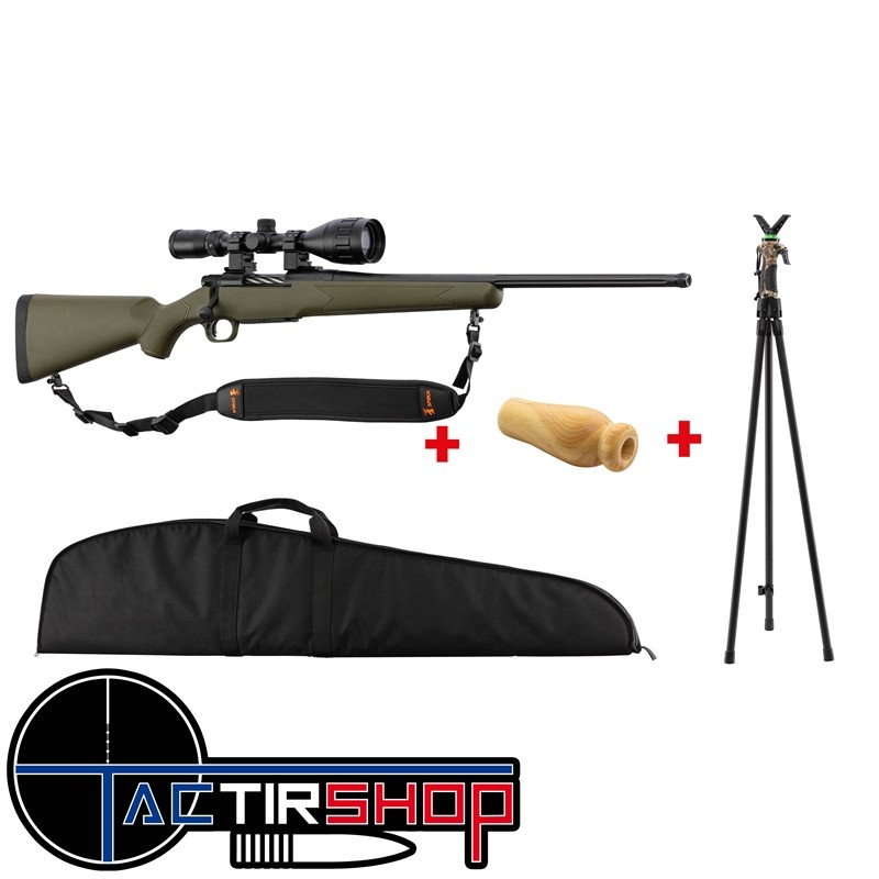 Pack Carabine Mossberg Patriot Green .243 Win spécial renard www.tactirshop.fr