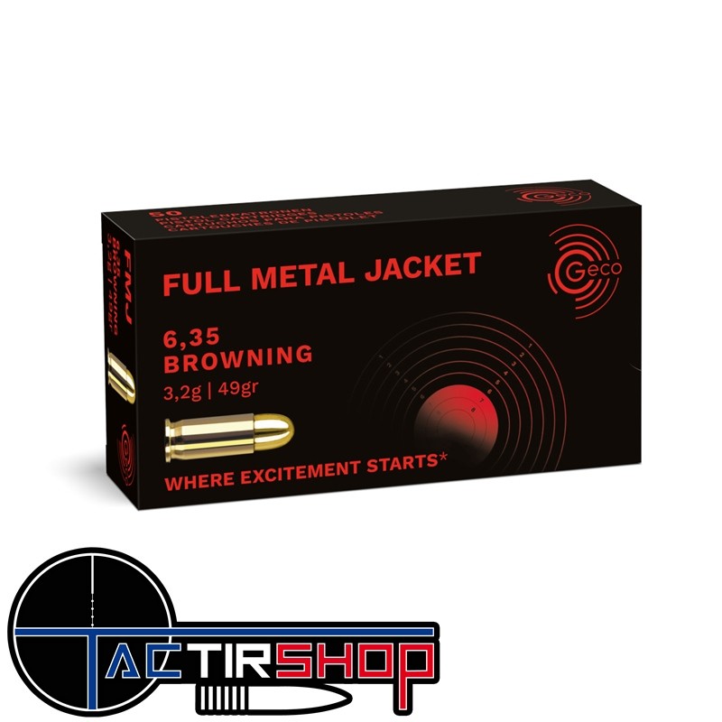 Munitions GECO 6.35 Browning 3,2g boite de 50 www.tactirshop.fr