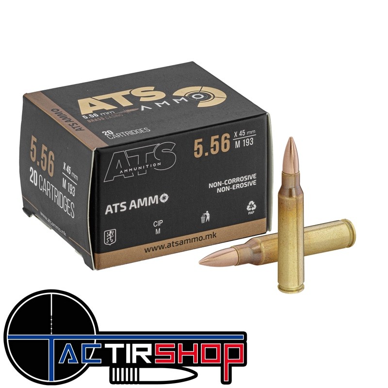 Munitions ATS X-Force 5.56x45 mm FMJ 55 gr /3.56 g boite de 20 www.tactirshop.fr