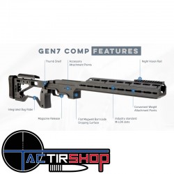 Châssis Warrior Gen7 Comp TIKKA T3x Short Action Noir www.tactirshop.fr