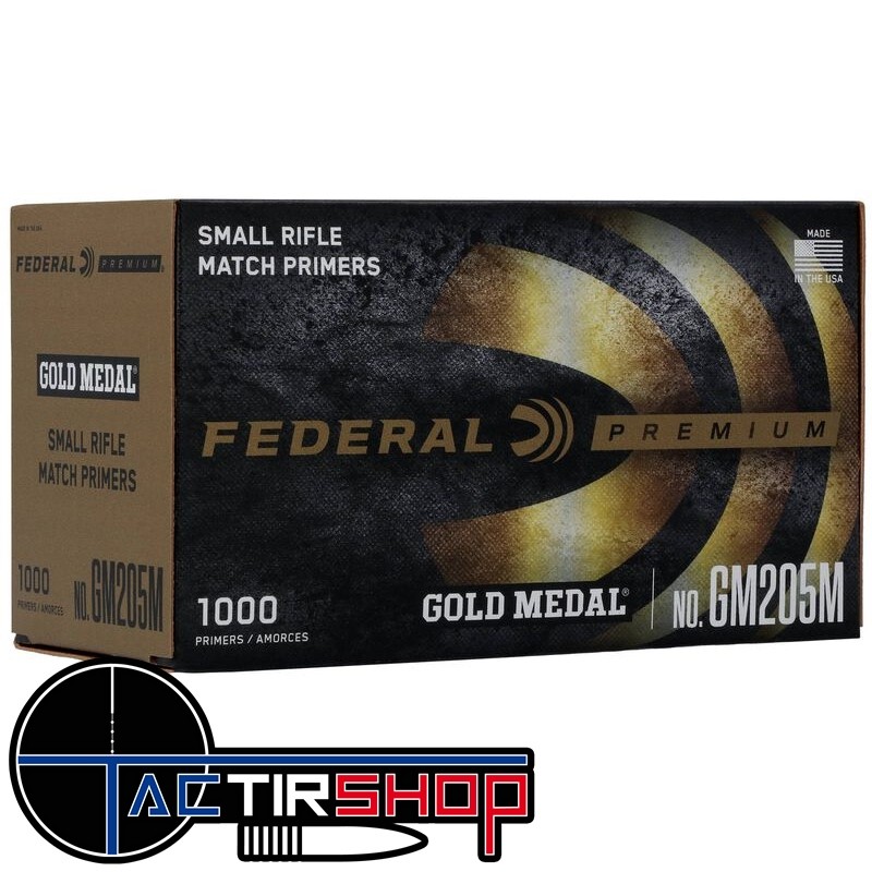 1000 Amorces Federal Gold Metal Small Rifle GM205M www.tactirshop.fr