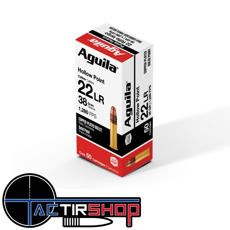 Munitions AGUILA 22lr HV HP 38g - boite de 50 www.tactirshop.fr