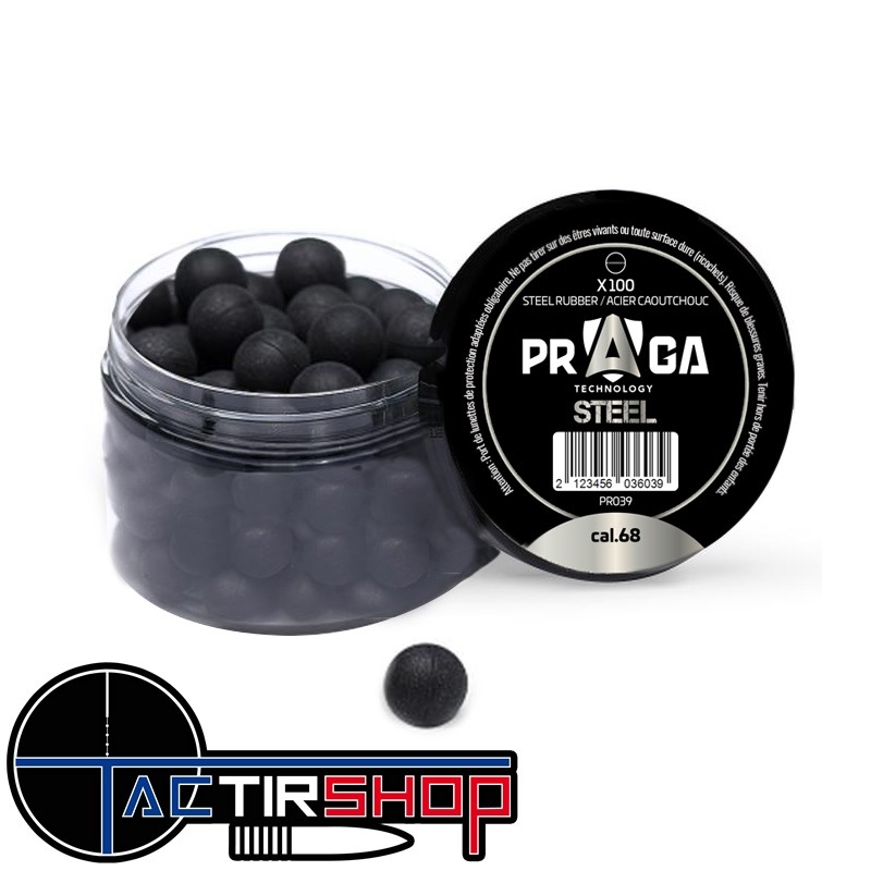 Billes Caoutchouc Acier PRAGA DEFENSE Cal.68 x 100 www.tactirshop.fr