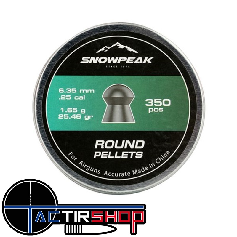 350 Plombs Snowpeak Accurate Heavy 6.35 mm 25.46 grain www.tactirshop.fr