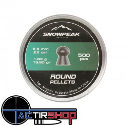 500 Plombs Snowpeak Round 5.5 mm 15.9 grains www.tactirshop.fr