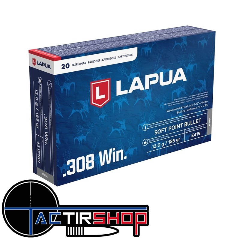 Munitions Lapua Mega 308 Win 185gr boite de 20 www.tactirshop.fr