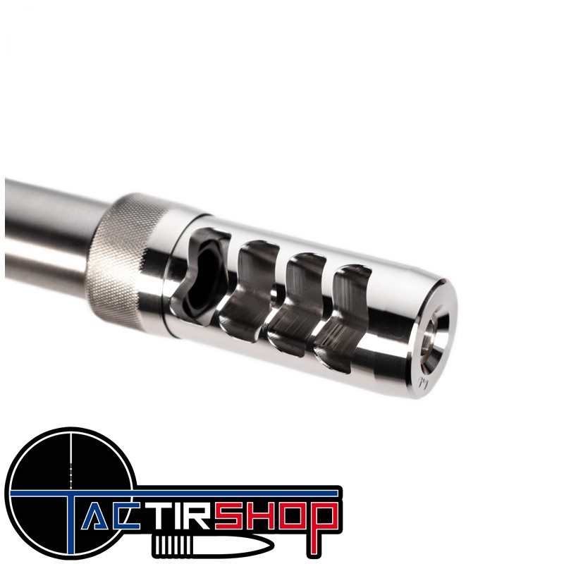 Frein de bouche Area 419 Hellfire MATCH Self Timing Muzzle Brake 6,5mm Raw Stainless www.tactirshop.fr