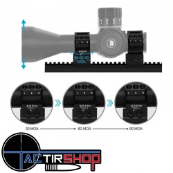 Colliers Inclinaison réglables 30/60/90 moa DISCOVERYOPT 7075 34 mm Haut 1.35" Picatinny www.tactirshop.fr