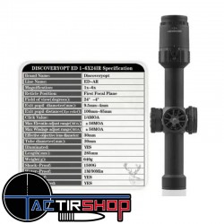 Lunette de tir DISCOVERYOPT ED-AR 1-6X24 IR FFP-MIL LPVO www.tactirshop.fr