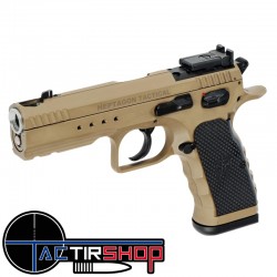 Pistolet TANFOGLIO HEPTAGON TACTICAL Calibre 9X19 Optic Ready FDE www.tactirshop.fr
