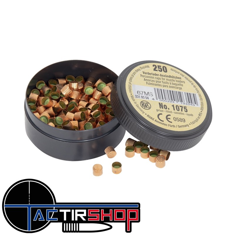 250 Amorces cannelées RWS 1075 pour Revolver à Poudre Noire www.tactirshop.fr