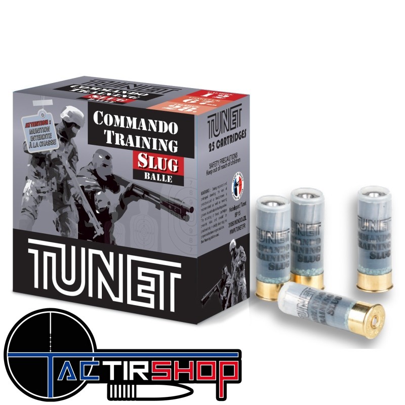 Cartouches TUNET Commando Training Slug Calibre 12/67 boite de 25 www.tactirshop.fr