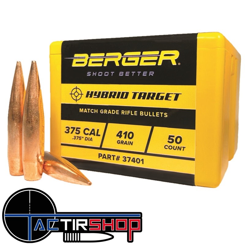 Ogives Berger Hybrid Target 375 Caliber 410 Grain boite de 50 www.tactirshop.fr