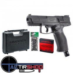 Pack Pistolet de défense T4E TPX 50 GEN2 CAL 50 - 19,9 J -100 Billes Acier, 5 Co2, Mallette www.tactirshop.fr