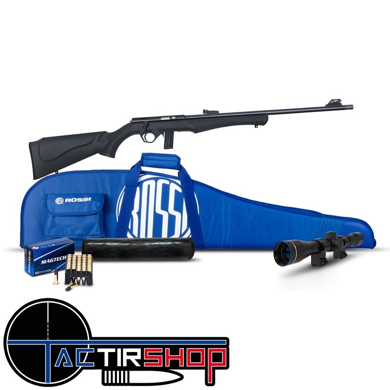 Pack silence carabine Rossi 8122 22lr Synthétique + lunette 4x32 + housse + silencieux www.tactirshop.fr