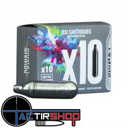 Boite de 10 cartouches CO2 Powair 8gr www.tactirshop.fr