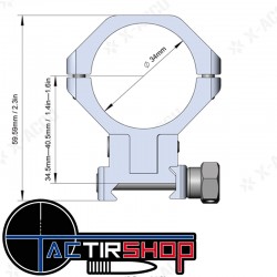 Collier Vector Optics Picatinny à Élévation Réglable X-ACCU 34mm www.tactirshop.fr