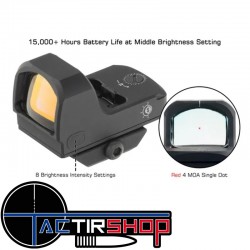 Point rouge UTG® OP3 Micro SLS, point unique rouge 4.0 MOA, chargement latéral, capteur de luminosité www.tactirshop.fr