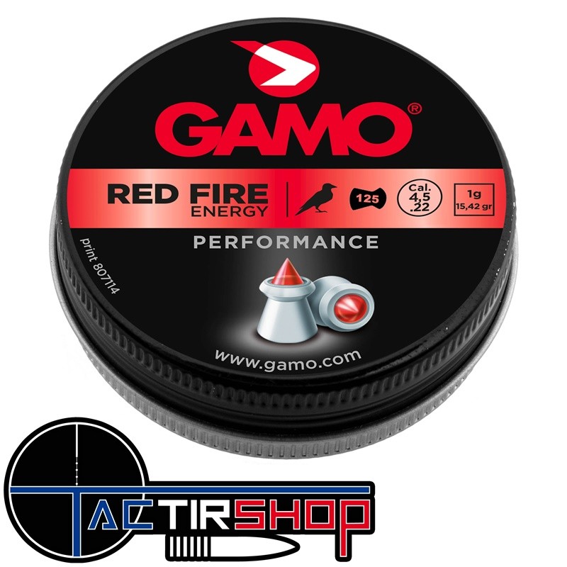 125 Plombs Gamo RED FIRE ENERGY cal. 4.5 mm www.tactirshop.fr